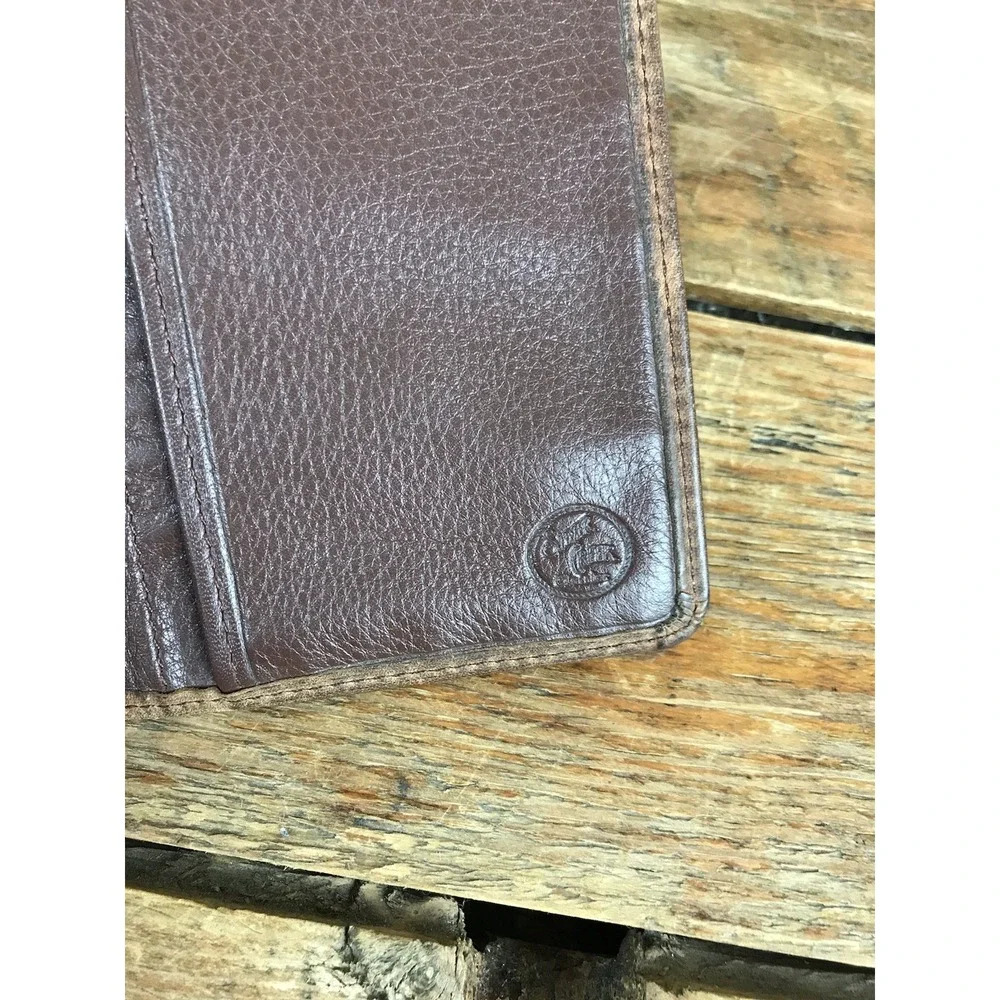 Silver Creek Concho Brown Leather Checkbook Wallet Western